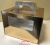 Коробка для торта 26х26х20 с окном и с ручками - золотая