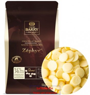 Шоколад Cacao Barry Zephyr - белый 34%, 1 кг