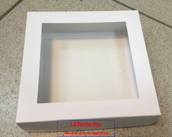 Коробка для пряников 15х15х4 белая с окном