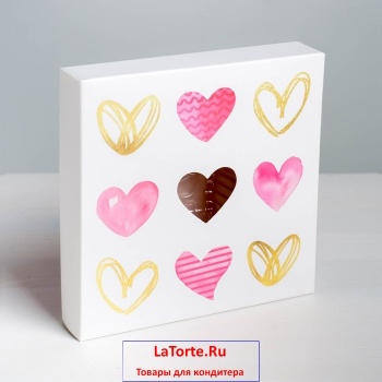 Коробка для конфет - Love - 14х14х3 см
