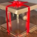 Коробка прозрачная - золотая - 23х23х23 см