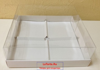 Коробка для 4 пирожных - 18x18x6 см