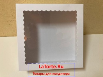 Коробка для зефира - 20х20х7 см - белая