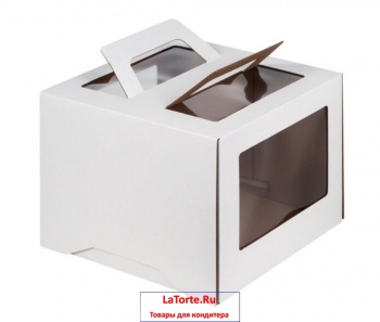 Коробка для торта 26х26х20 с окном (ОПТ. Цена за 50 коробок)